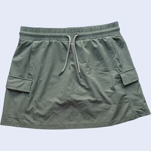 Avalanche Large Outdoor Cargo Skort Sage Green Athletic Drawstring Y2K